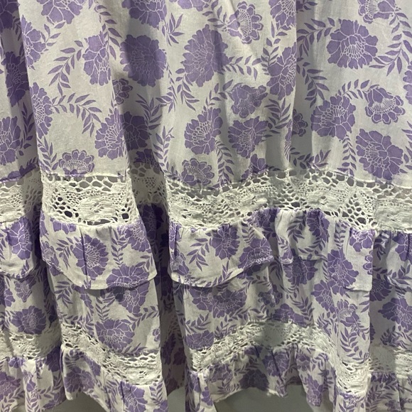 BB Dakota x Steve Madden Ruffled Fit & Flare Mariposa Dress Purple Floral Dress - Picture 4 of 6